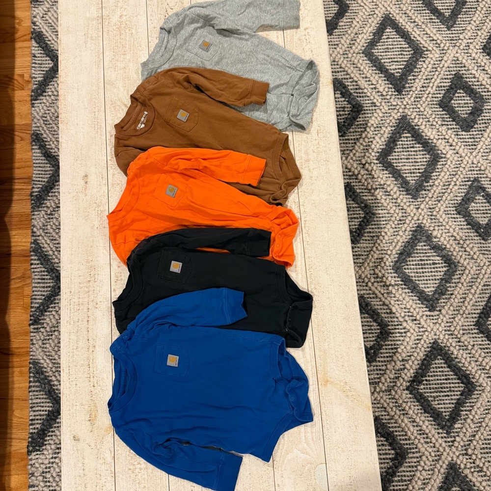 Carhartt Kids Long Sleeve Shirt Collection - Gray, Brown, Orange, Black, Blue